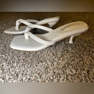 White Strappy Kitten Heel